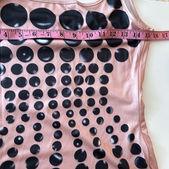 Mew Mew Ishi Black Dot Printed Form Fitting Women’s Maxi Dress In Blush NWT S - Picture 15 of 16
